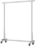 Heavy Duty Clothing Rack on Wheels - Stainless Steel Garment Rack for Hanging Clothes, Commercial Display, Freestanding Coat Rack for Bedroom, 150x40x150CM