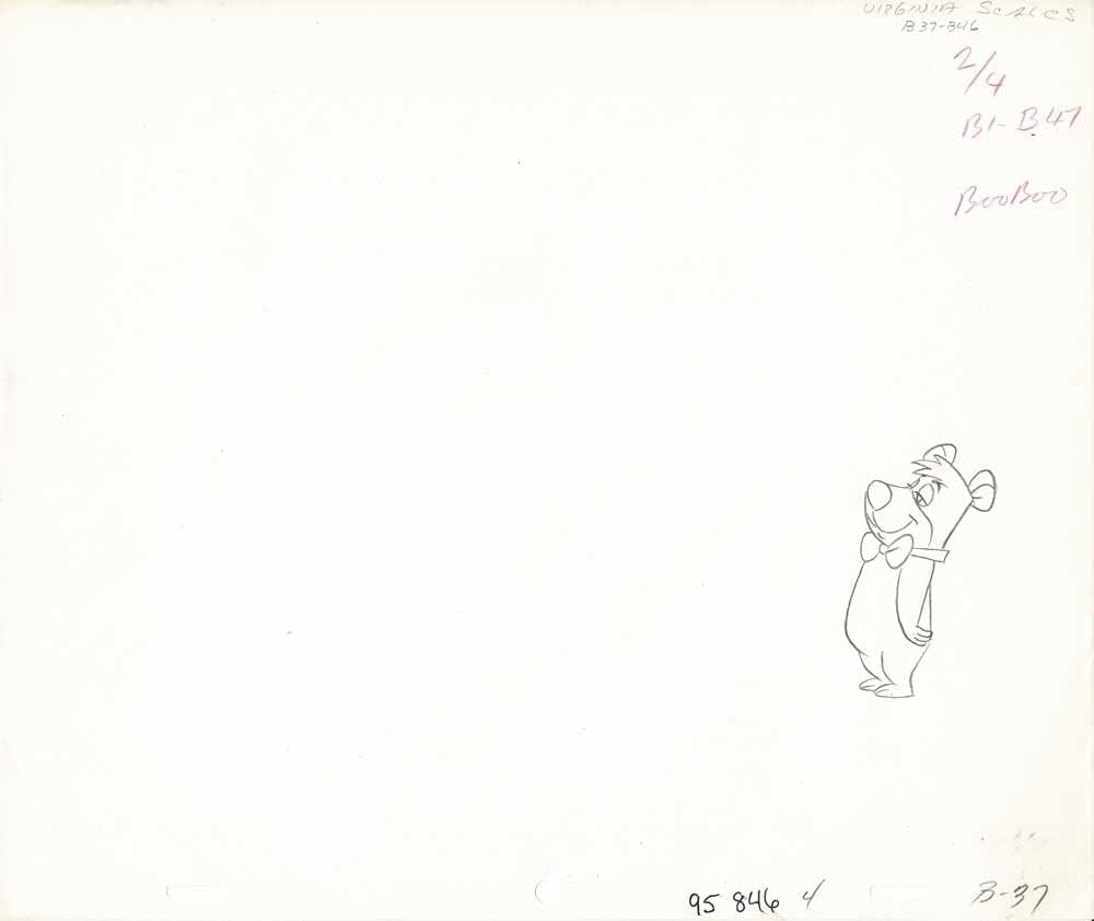 Yogi Bear Boo Boo Production Animation Cel Drawing Hanna Barbera 1970s Signed? 337