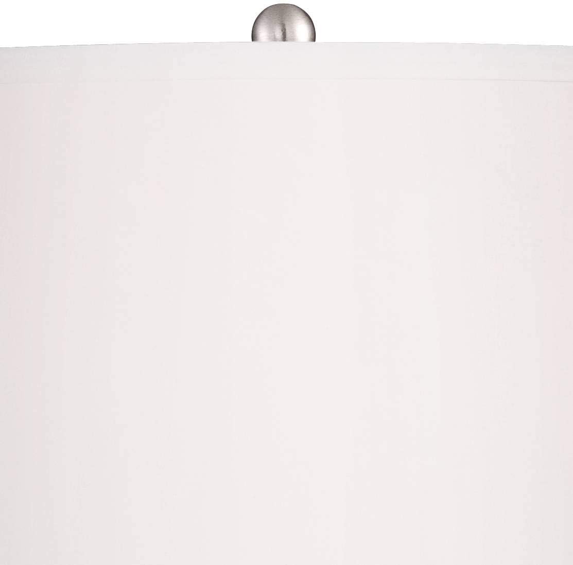 360 Lighting Stella Coastal Modern Table Lamps 30' Tall Set of 2 Fluted Blue Glass White Drum Shade Decor for Living Room Bedroom Beach House Bedside Nightstand Home Office