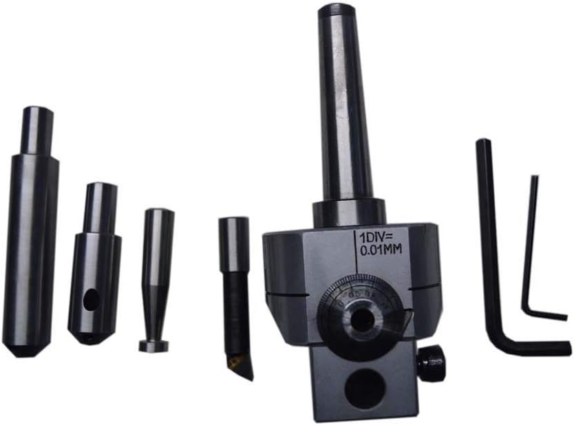 BORING HEAD 62 MM WITH MT3 SHANK + 9 PCS CARBIDE BRAZED BORING BARS - NEW SET