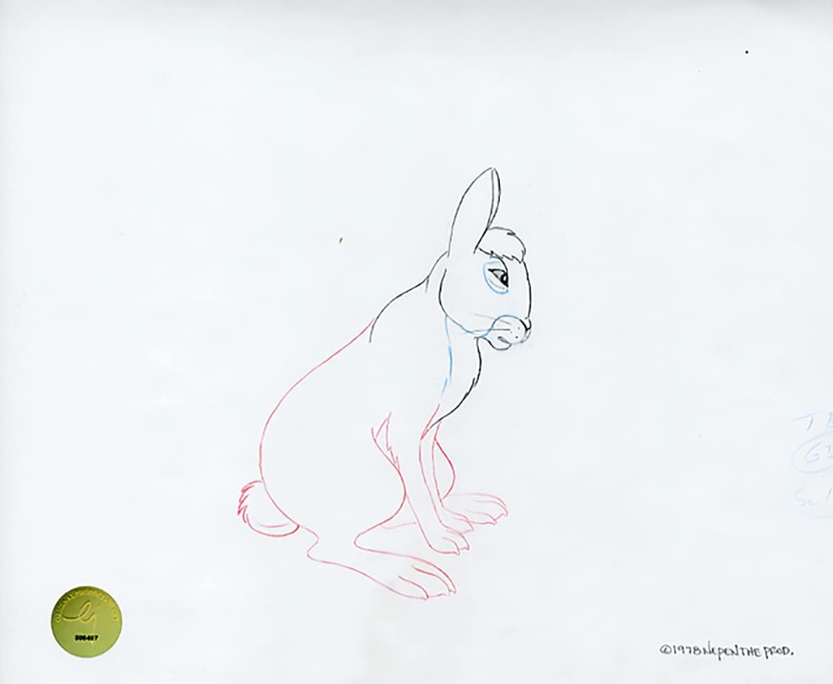 Watership Down 1978 Production Animation Cel Drawing with Linda Jones Enterprise Certificate of Authenticity 023-8