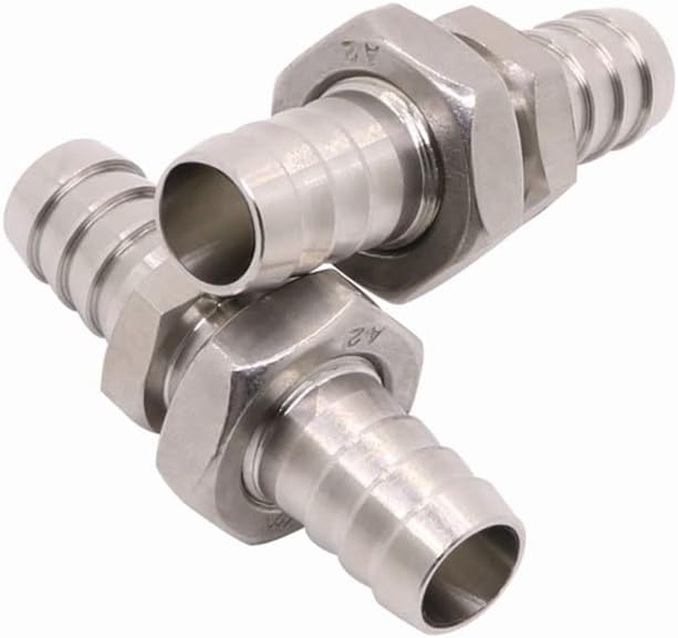 Hose Adapter,Tap Connector,304 Stainless Steel Bulkhead Hosetail Pipe Fitting Hose Barb Connector Water Gas Fuel Panel Install(32mm)