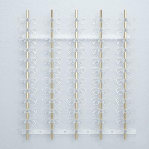 Wall Mounted Sunglasses Display Rack - Aluminum Alloy Eyewear Organizer, Multi-Purpose Holder for Retail & Home Storage, Perfect for Sunglasses & Eyeglasses