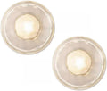 Glass Wall Sconces Set of 2, Modern Disc Shape Light, Mounted Fixture, Indoor Vanity Lamp, Ceiling in 1, for Bedroom Living Room Kitchen Hallway