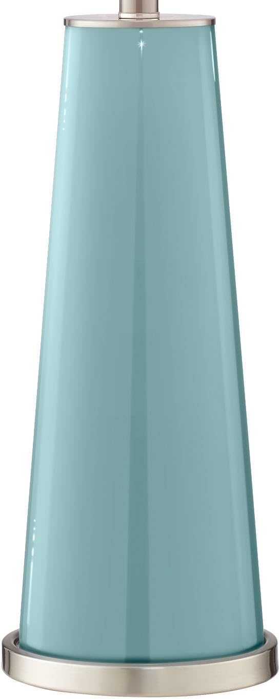 Color + Plus Leo 29 1/2' Tall Cylinder Modern Coastal End Table Lamps Set of 2 Raindrop Blue Brushed Nickel Finish Glass White Shade Living Room Bedroom Bedside Nightstand House Office Home Reading