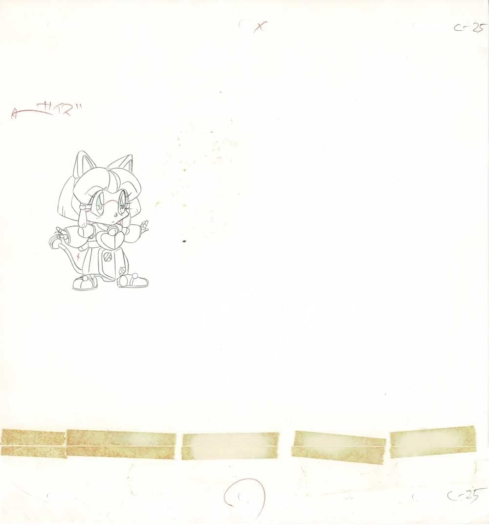 Samurai Pizza Cats Francine Pan Cartoon Production Animation Cel and Drawing Saban 1990s 25