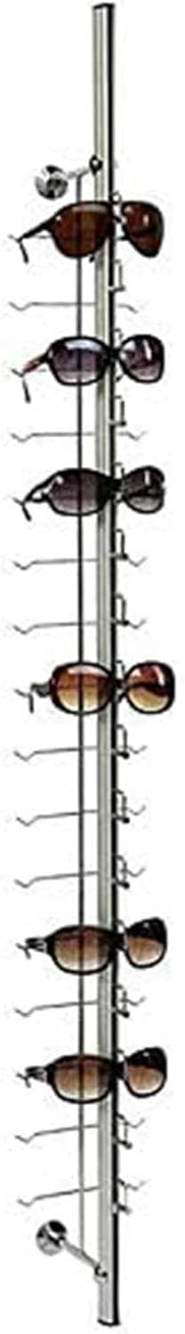 10Pcs Aluminum Sunglass Holder with Lock Wall-Mounted Sunglasses Rack Organizer Storage Eyewear Glasses Display Stand Eyeglass Decorative Display Rod,Hold 18 Frames