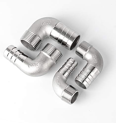 Hose Adapter,Tap Connector,1/8'' - 2'' BSP Male Thread x Barb Hose Tail 304 Stainless Steel Elbow Water Pipe Fitting SS304 Reducer Joint Connector-50mm,2'(36893,40mm)