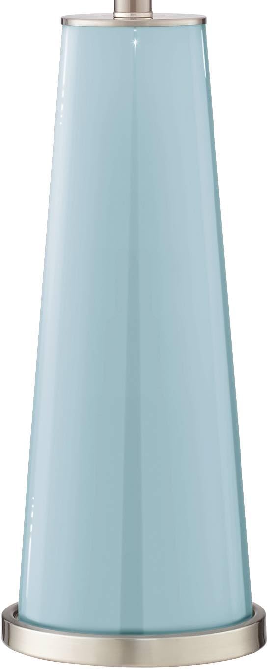 Color + Plus Leo Modern Table Lamps 29 1/2' Tall Set of 2 Vast Sky Blue Glass Tapered Column Plain White Drum Shade Decor for Bedroom Living Room House Home Bedside Nightstand Office Family