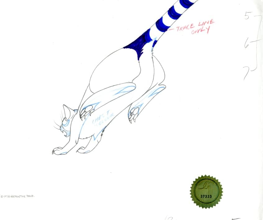 Watership Down 1978 Production Animation Cel Drawing with Linda Jones Enterprise Seal and Certificate of Authenticity 4-3
