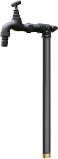 Freestanding Copper Garden Water Column with Faucet Outdoor Vertical Antifreeze Water Pipe Brass Floor Mount Water Tap for School Yard(Black,60cm/23.6'')