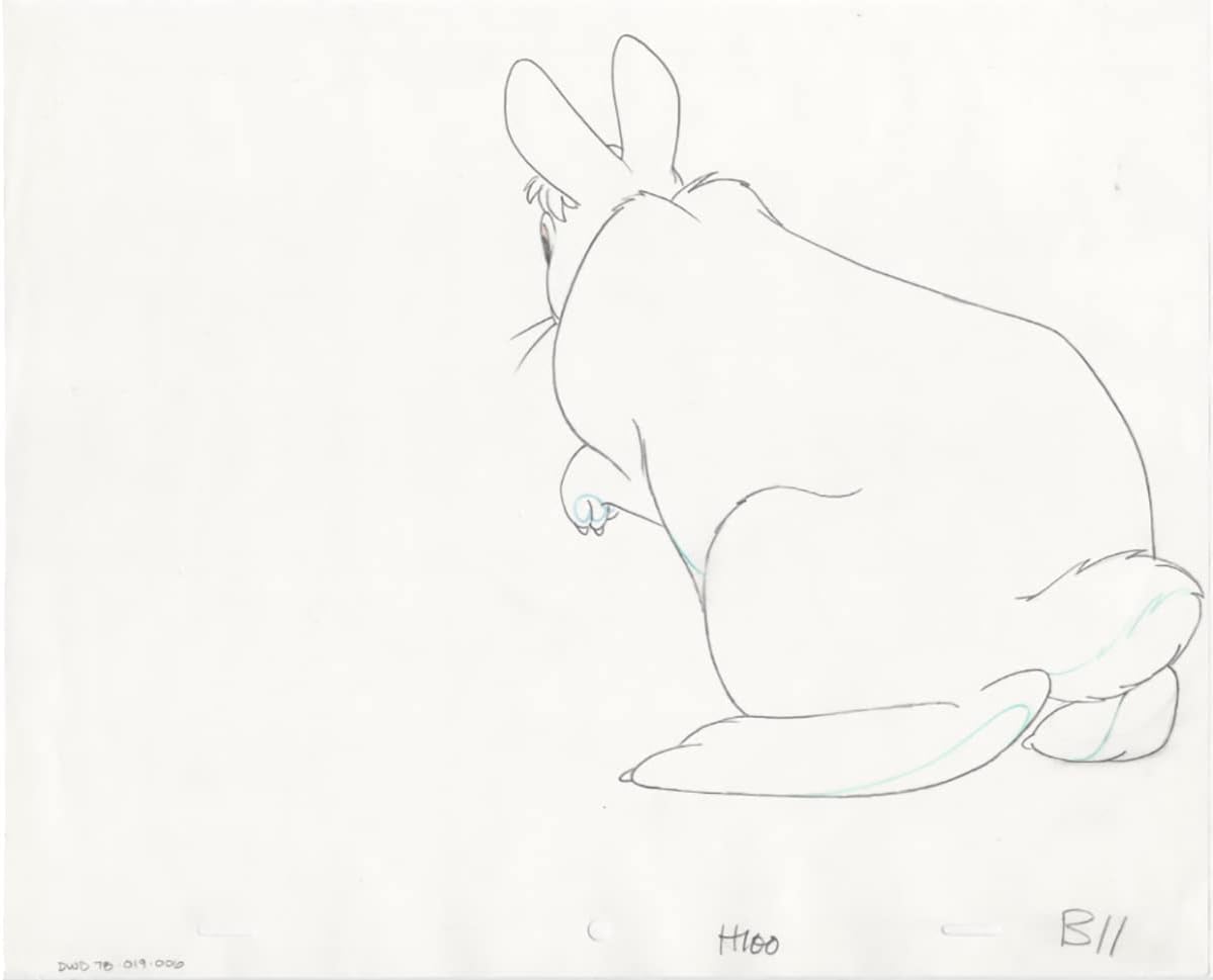 Watership Down 1978 Production Animation Cel Drawing with Linda Jones Enterprise Certificate of Authenticity 019-006