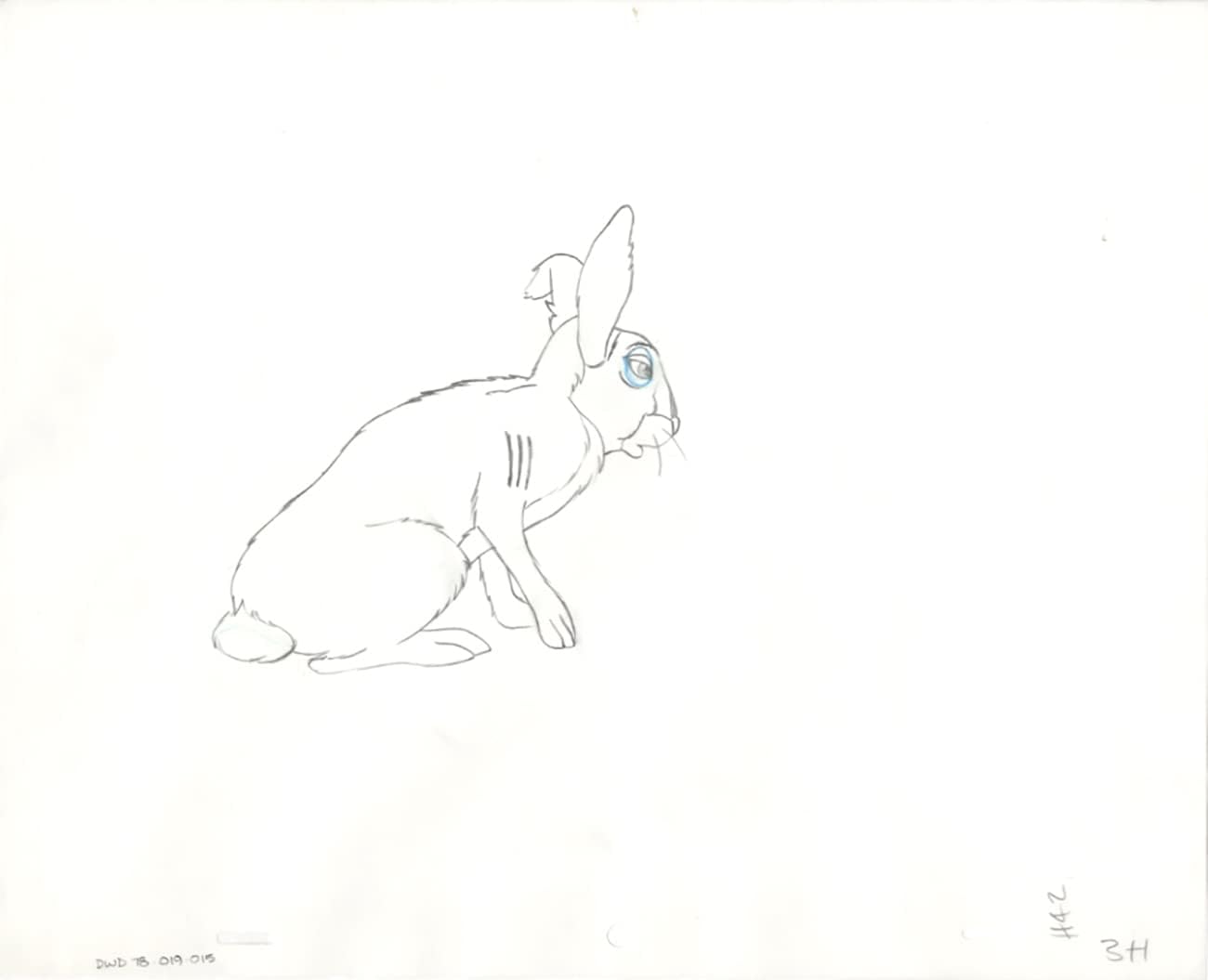 Watership Down 1978 Production Animation Cel Drawing with Linda Jones Enterprise Seal and Certificate of Authenticity 19-015