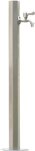 Floor Mounted Faucet Outdoor Water Pipe Vertical Fountain Irrigation Column,Stainless Steel Outdoor Vertical Garden Water Column Faucet Weatherproof Multifunctional Fountain Tap for Courtyar