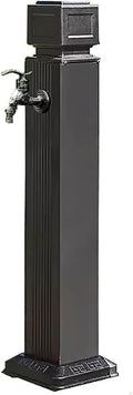 Floor Mounted Faucet Outdoor Water Pipe Vertical Fountain Irrigation Column,Freestanding Outdoor Garden Water Fountain Tap, 304 Stainless Steel Hose Stand with Copper Faucet, Vertical Hydran