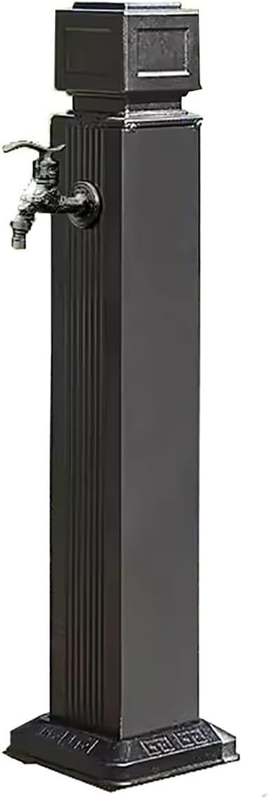 Floor Mounted Faucet Outdoor Water Pipe Vertical Fountain Irrigation Column,Freestanding Outdoor Garden Water Fountain Tap, 304 Stainless Steel Hose Stand with Copper Faucet, Vertical Hydran
