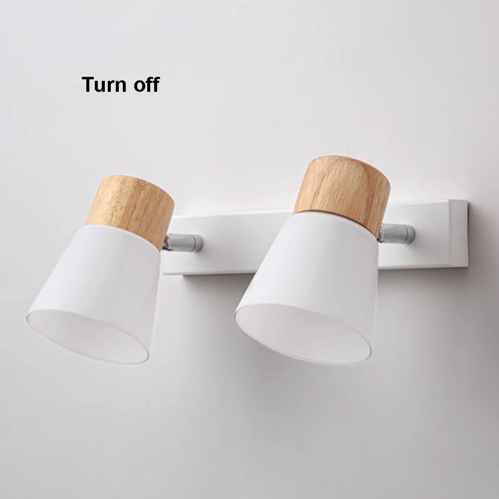 Modern Decor Headboard Lamp Set of 2 Bedroom Wall Mounted Reading Lamp Glass Sconces Light Fixtures Wood Wall Lighting Fixture Lamps for Living Room Kitchen Mirror Vanity Hallway Stairs