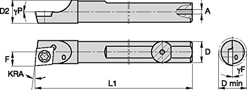 WIDIA WIDIA Circle QSMI50055R QSMI Small Hole Boring Bar for Turning, 0° Angle, Steel, Internal Grooving Bar, 0.5' Shank Diameter, Right, 4.997' Length