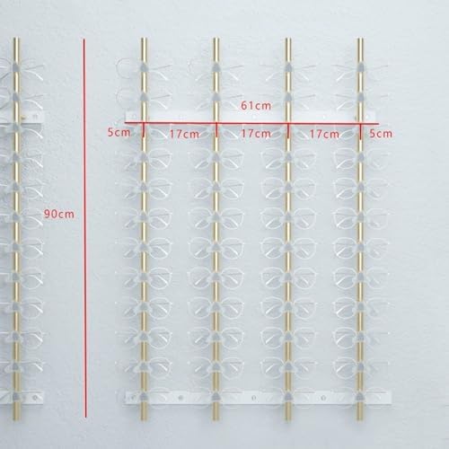 Wall Mounted Aluminum Alloy Eyewear Holder Organizer, Stylish Sunglasses Display Rack, Space-Saving Multiple Eyewear Storage for Home & Retail Use