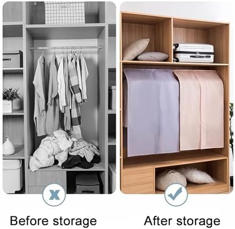 Premium Dustproof Garment Bags - Protective Clothes Covers for Travel & Home Storage, Perfect for Wardrobe & Hanging Rack, Keep Clothes Fresh, Safe & Organized