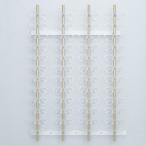 Wall Mounted Aluminum Alloy Eyewear Holder Organizer, Stylish Sunglasses Display Rack, Space-Saving Multiple Eyewear Storage for Home & Retail Use