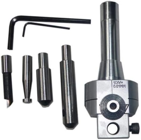 BORING HEAD 62 MM WITH R8 SHANK + 9 PCS CARBIDE BRAZED BORING BARS - NEW SET