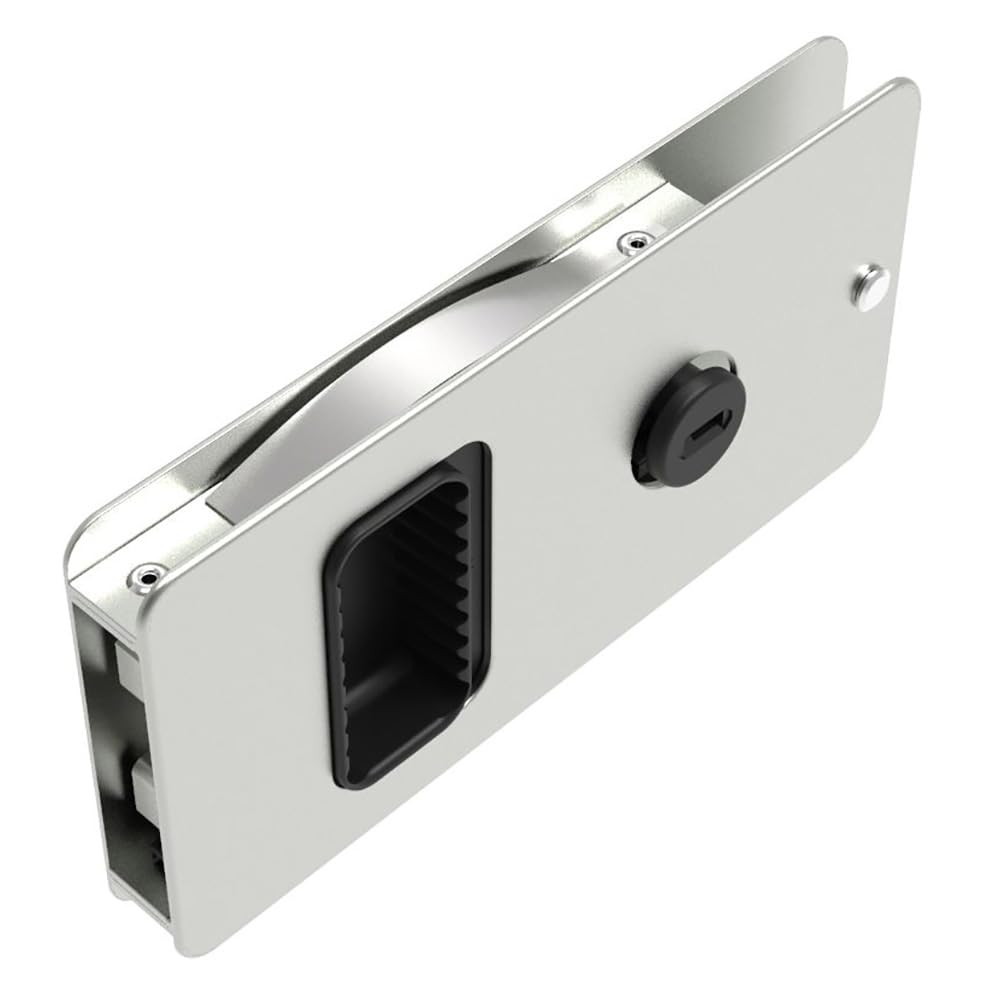 Southco MF-01-110-60 Flush Entry Door Latch, Key Locking, Standard Design, Fits 12.7 (.50 in) Door Thickness, Aluminum, Natural