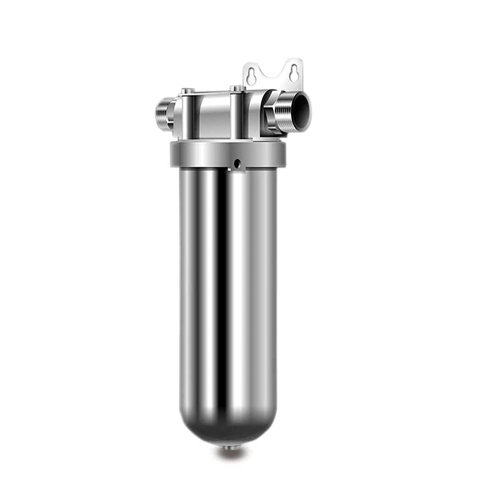 Thread/Clamp DN25 Front Filter SS304 Stainless Steel Water Tap Pipe Central Water Purifier Pre-filter with Drain Outlet - (Thread Specification: 10inch QuickClamp)