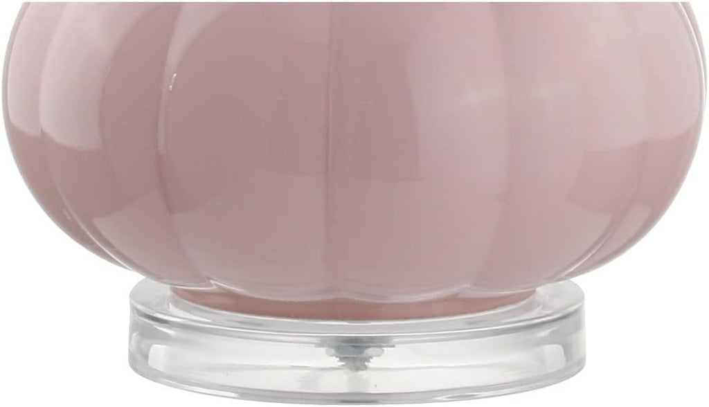 Eyely EYL1079A-SET2 Manhattan 28.5' Glass Teardrop LED Table Lamp for Reading Room, Living Room, Office, Bedroom, Contemporary, Transitional, Pink (Set of 2)