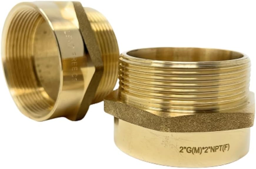 G Thread (British BSPP) Male to NPT Female Adapter - Lead-Free ((2' x 2' (2 Pieces)))