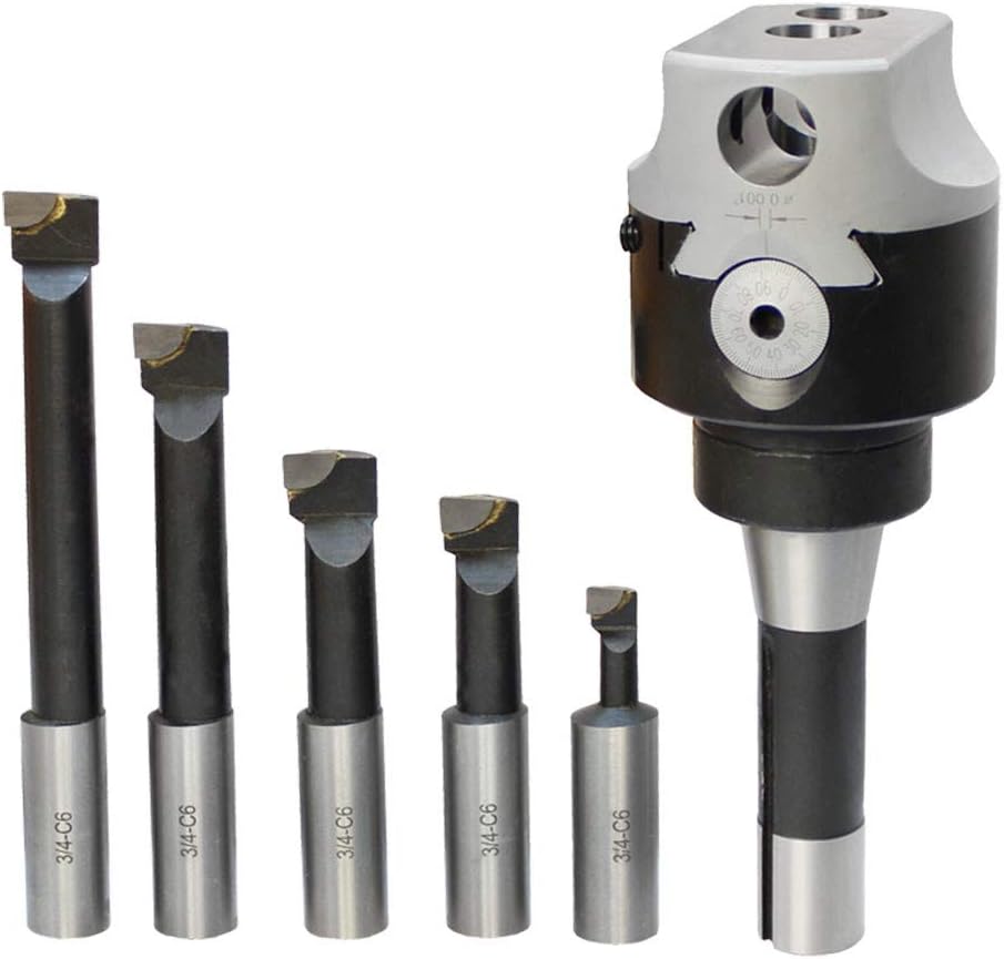 MH GLOBAL 3'' Boring Head R8 Shank with 12 Carbide Boring Bars