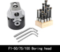 2/3/4 Inch 50/75/100mm F1 Type Boring Head 12/18/25mm Lathe Boring Bar Milling Holder for Milling Machine Tools + Hex Wrenche(F1 Boring bar,F1-75 or 18mm-12PCS)