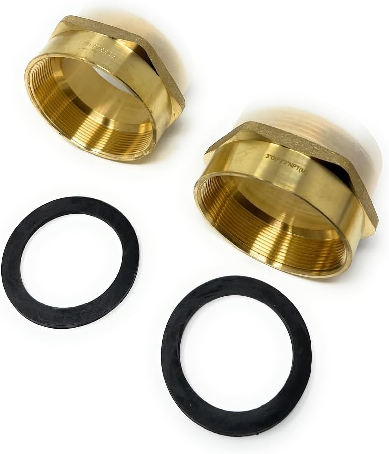 G Thread (British BSPP) Female to NPT Thread Male Pipe Fitting Adapter - Lead-Free Adapter (Two, 3 inch)