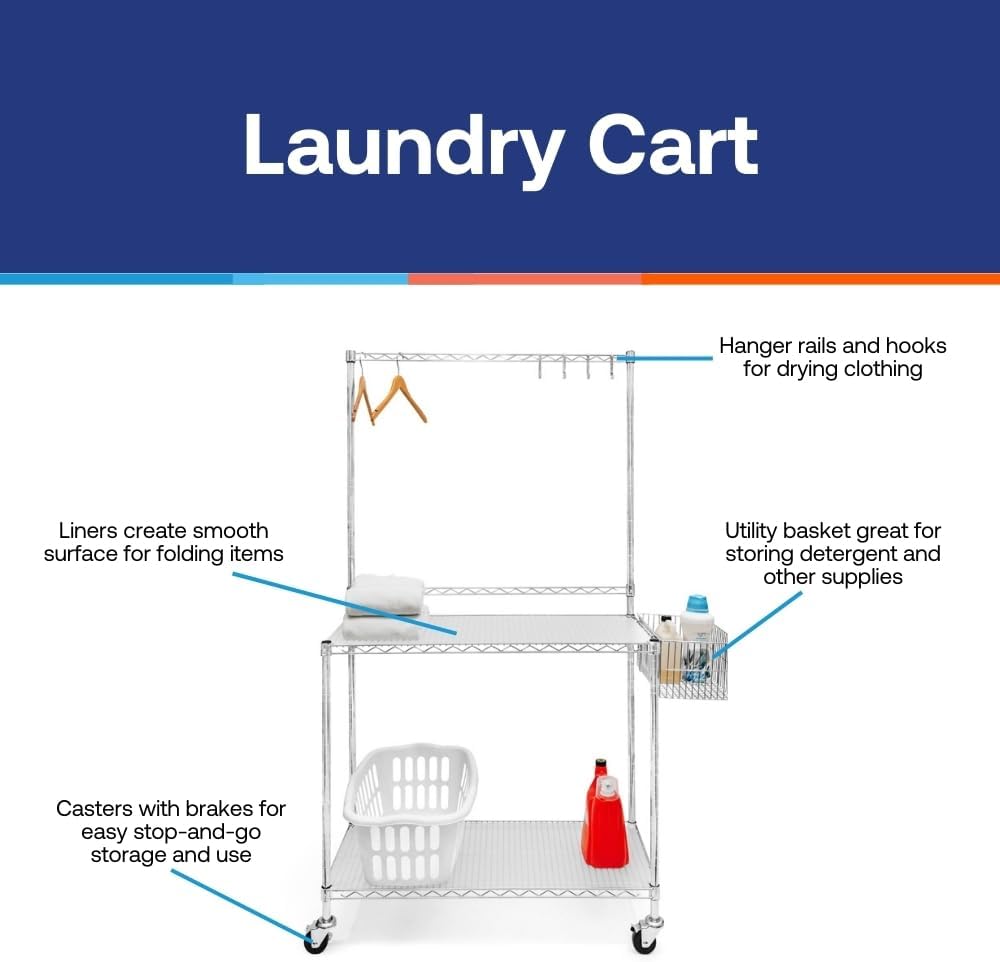 SI Shelving Inc. 18'' d x 42'' w x 76'' h Laundry Cart