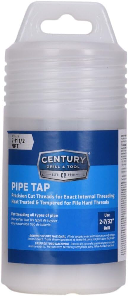 Century Drill & Tool 97209 High Carbon Steel National Pipe Tap, 2-11 1/2 NPT