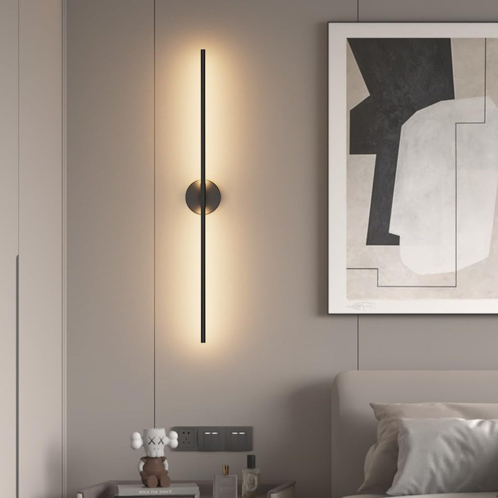 Modern Wall Sconces Set of Two 3000K 40In Hardwired Black Bathroom Sconce Vanity Light Bar 360° Rotate Warm Light for Bedroom Bathroom