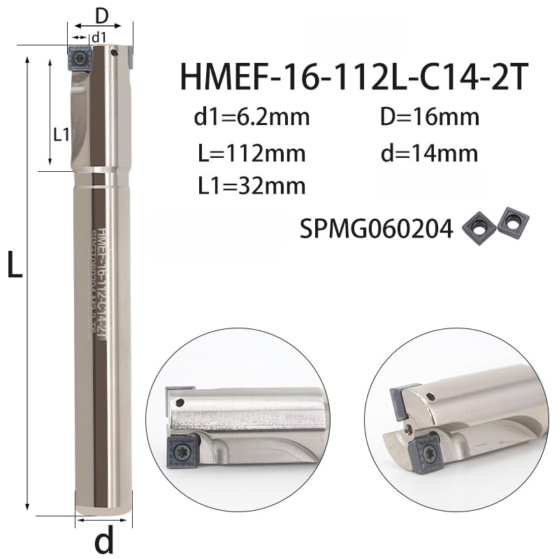1pc HMEF Countersink Drill Head Milling Cutter Holder CNC Shank Rough Boring Bar Rod Tools Inserts SPMG HMEF-14-108-C12-1T(HMEF-16-112-C14-2T)
