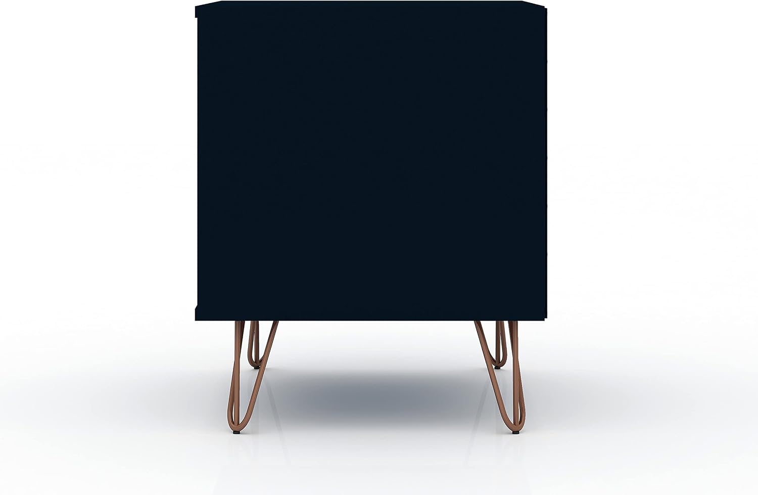 Manhattan Comfort Rockefeller Nightstands Set of 2 with Drawer and Cubby, Ideal for Bedroom and Living Room, Bedside Table with Mid Century Modern Design, Functional Storage Organizer, Blue