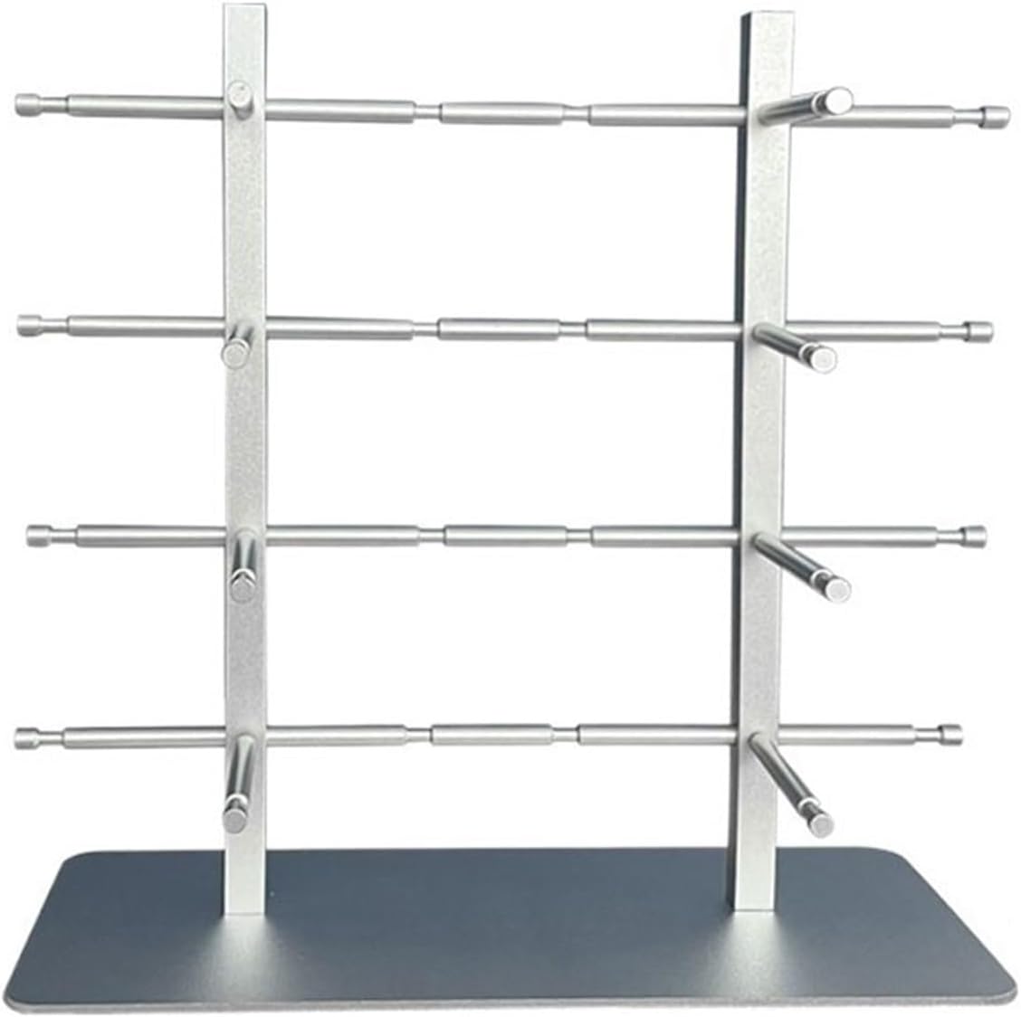 Eyeglasses Stand 8-Position Eyeglasses Display Rack Sunglasses Organizer Alloy Display Rack Eyeglasses Store Display Props Eyewear Display Rack(Silver)