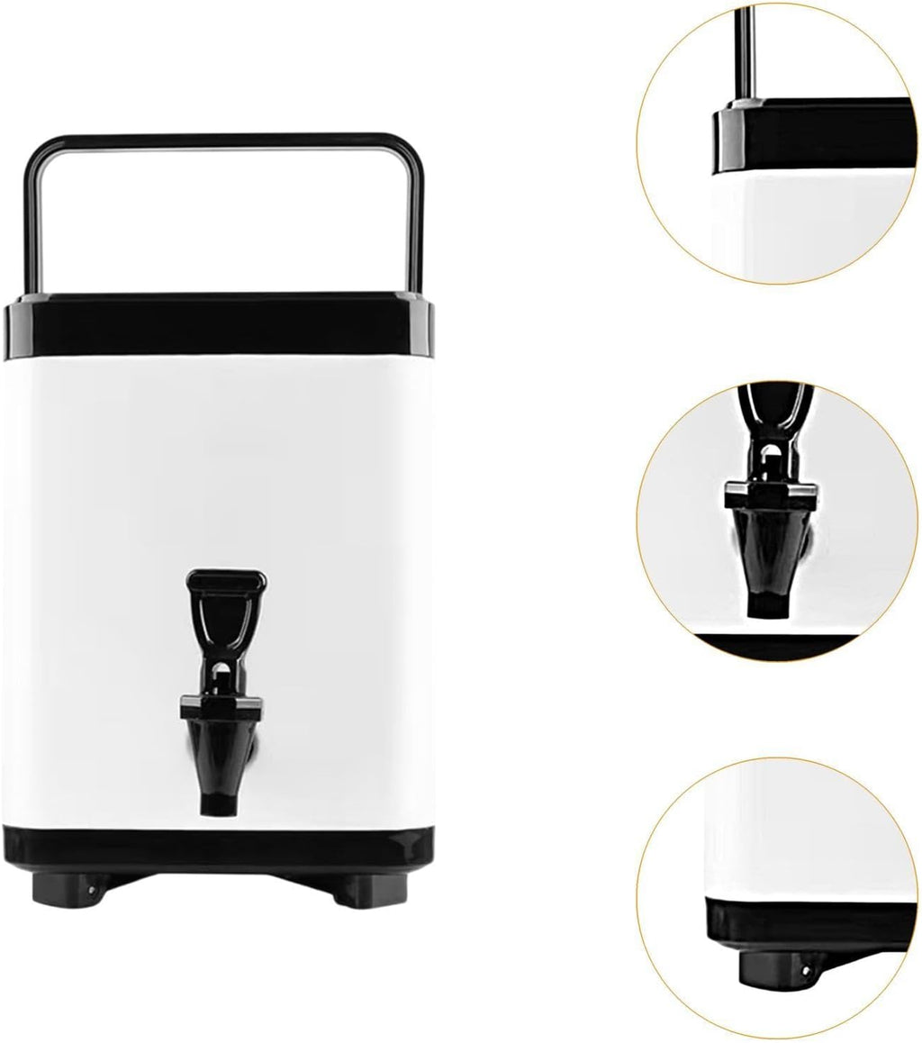Milk Pail Hot and Cold Beverage Dispenser Portable Keep Drinks Hot or Cold Juice Bucket Coffee Bean Juice for Drinks Soup BBQ, 8L