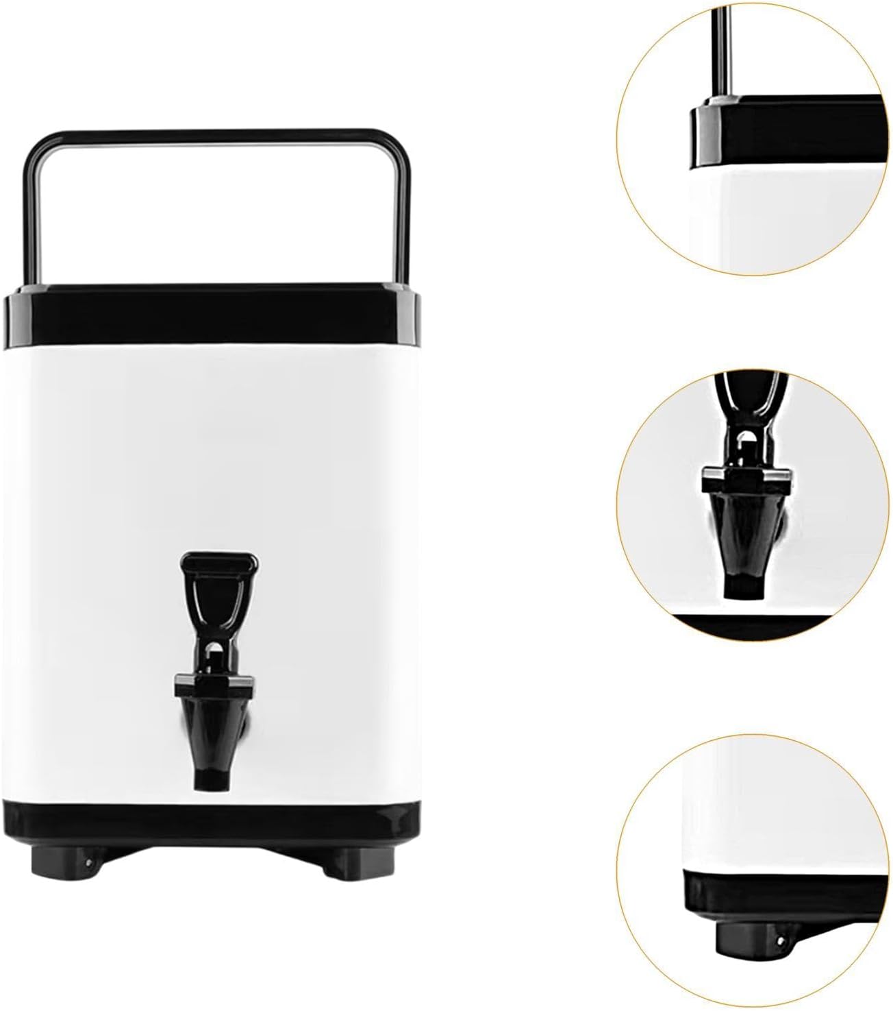 Milk Pail Hot and Cold Beverage Dispenser Portable Keep Drinks Hot or Cold Juice Bucket Coffee Bean Juice for Drinks Soup BBQ, 8L