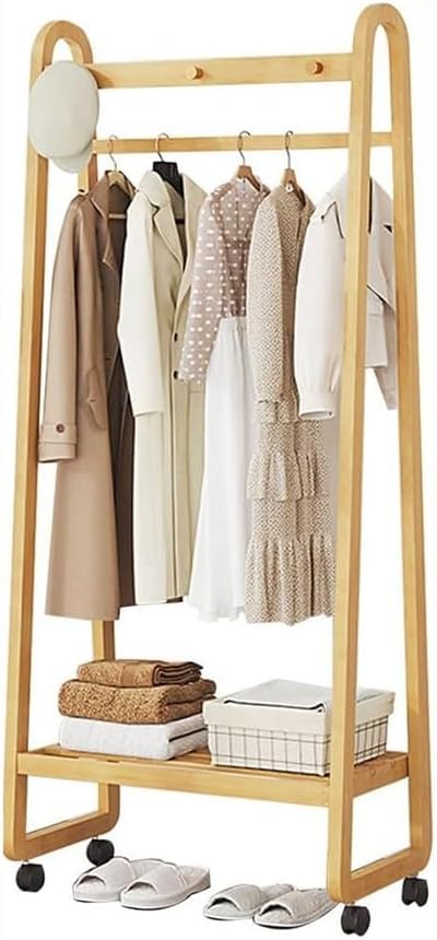 Slide Out Pants Rack Closet Hanger Bar Pull Trousers Tie Belts Scarf Racks Top Mounted Wardrobe Clothes for Closet Retractable,Bamboo Garment Rack Freestanding Clothes Hanging Rack Bamboo Co
