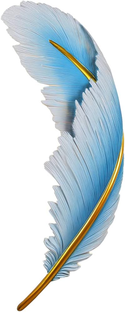 Modern LED Wall Light Vintage Dimmable Wall Lights Fixtures Mid Century Blue Resin Feather Design 3000k-6000k Indoor Wall Mount Lamp for Bedroom Living Dining Room Hallway