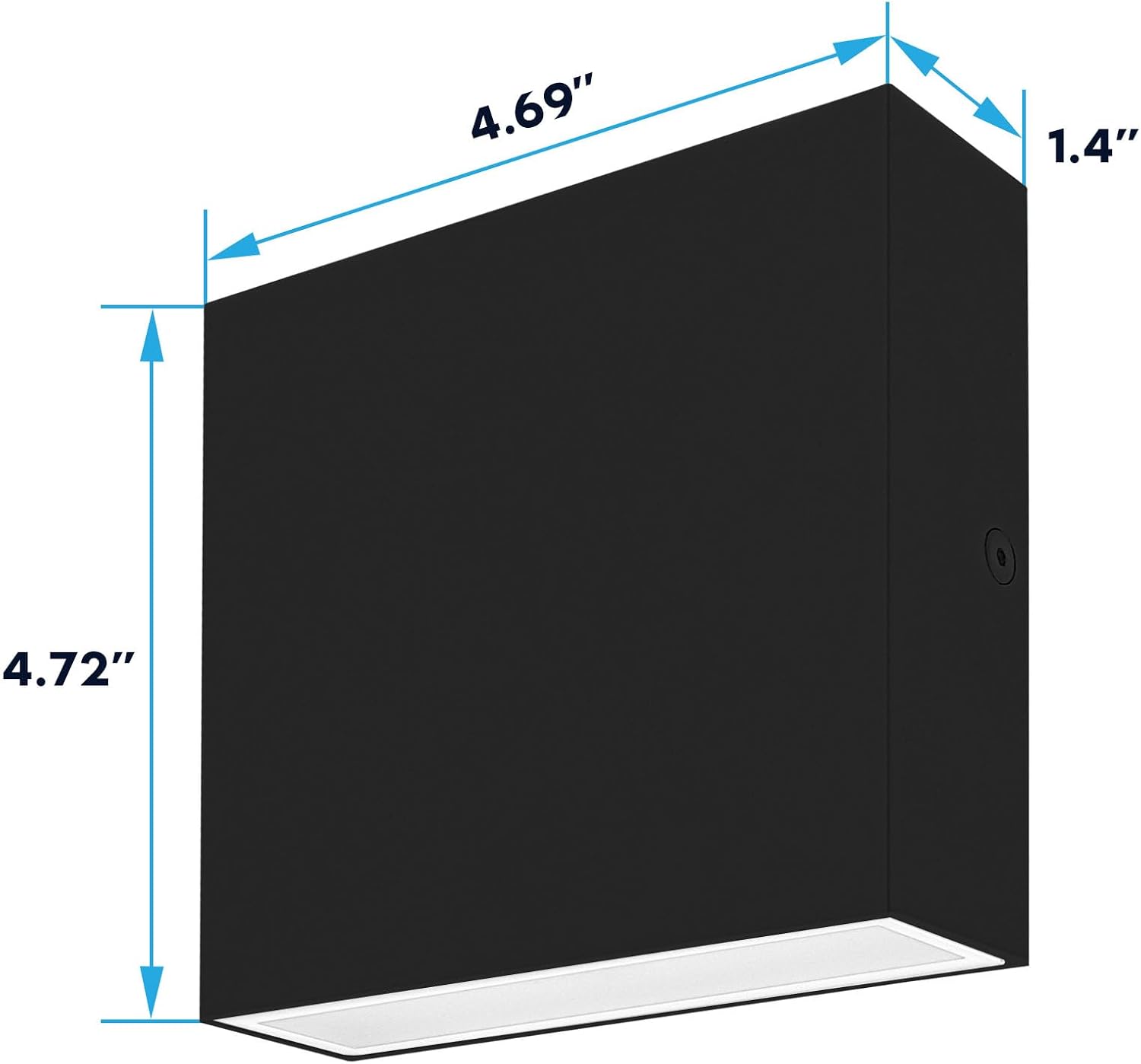 LUXRITE Square LED Up and Down Wall Sconces Set of 2, Metal, 5CCT 2700K | 3000K | 3500K | 4000K | 5000K, Modern Indoor and Outdoor Wall Light, 15W, 1000LM, IP65 Waterproof, ETL Listed - Black