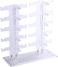 Eyeglass Displays Two Row Eyeglasses Sunglasses Storage Display Stand Holder Organizer Case Show Rack Acrylic Eyewear Display Stand for 10 Glasses, Water Clear Display Risers