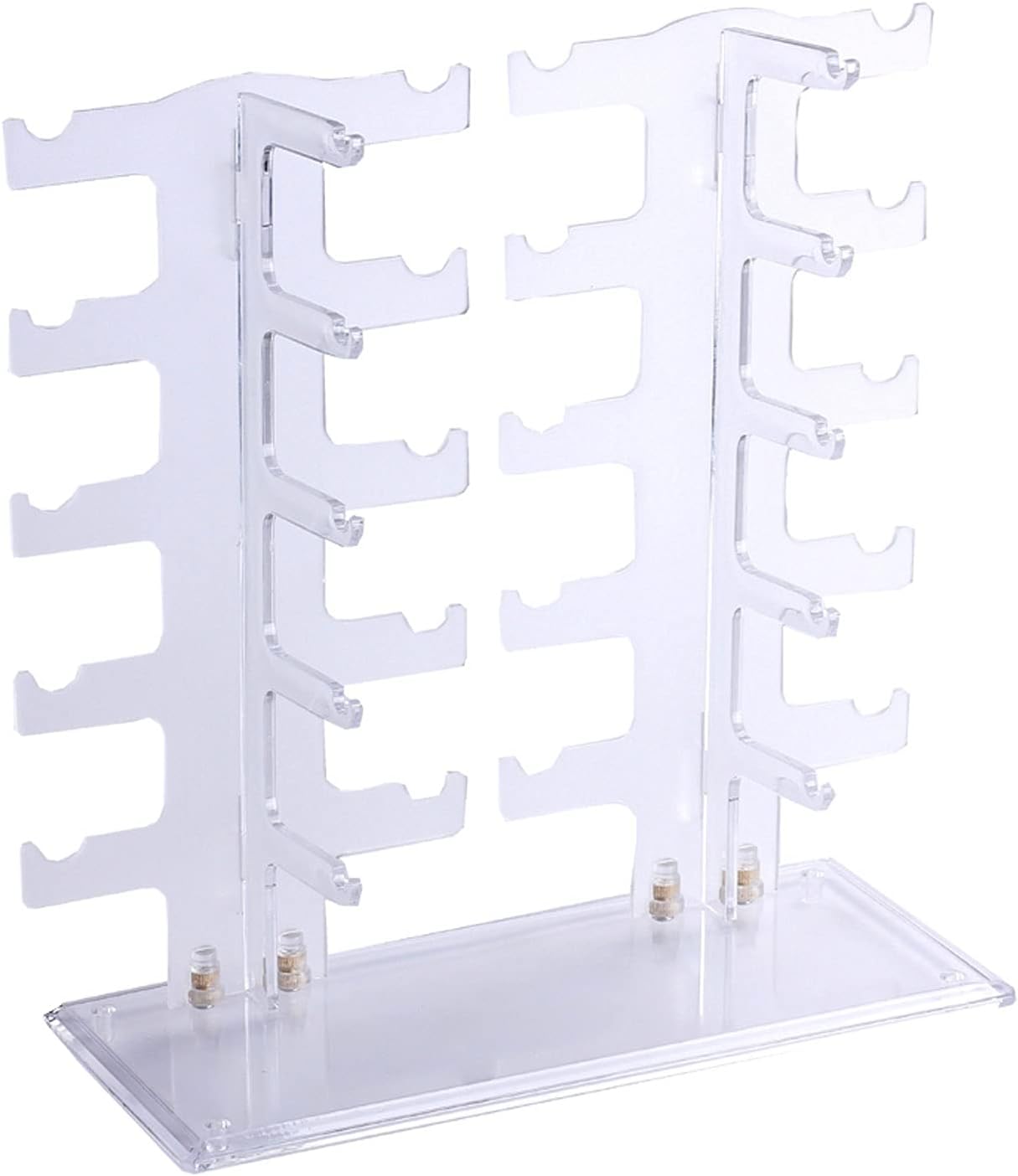 Eyeglass Displays Two Row Eyeglasses Sunglasses Storage Display Stand Holder Organizer Case Show Rack Acrylic Eyewear Display Stand for 10 Glasses, Water Clear Display Risers