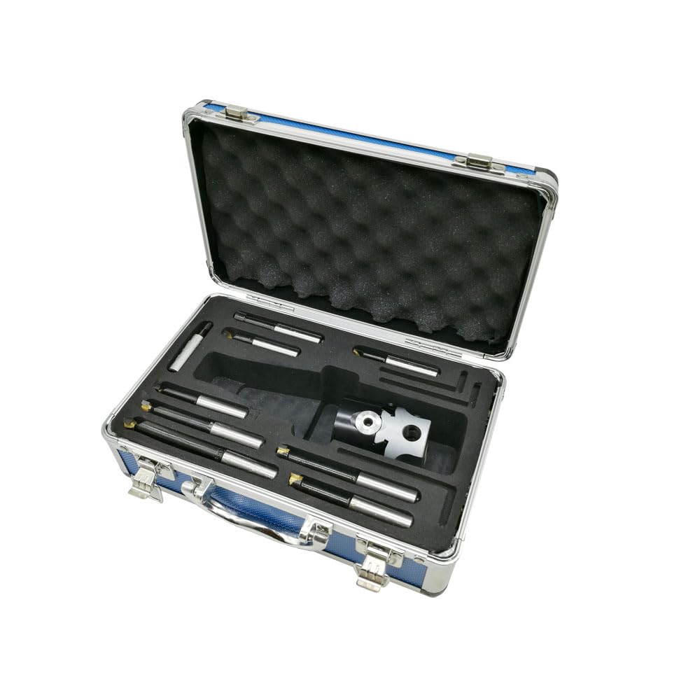 KAKA INDUSTRIAL Bodee 2-inch' Boring Head Set, 9 Piece 1/2'-inch Shank Carbide Boring Bar Set (Without Boring Shank)