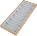 TOMYEUS Sunglasses Display 7 Grids Sunglasses Display Box Wood Velvet Jewelery Display Packaging Props Jewellery Organizer Tray Fashion Cases Eyewear Display Stand (Color : Inner ash)
