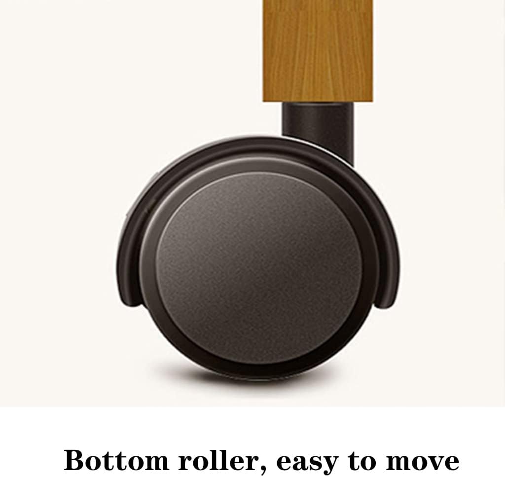 Coat Rack, Bamboo Garment Rack Heavy Duty Clothing Rack With 2-Tier Storage Shelves Clothes Hanging Rack On Wheels Minimalism Wardrobe Closet Organizer