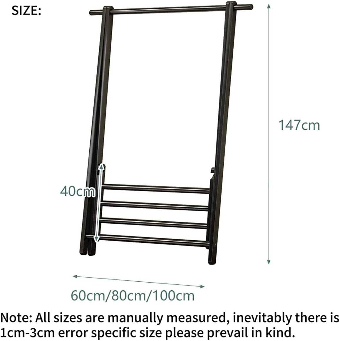 Bamboo Garment Rack, Foldable Hanging Clothes Rack, Space Saving Coat Stand, Storage Organizer Shelves